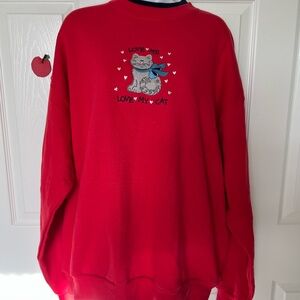 Red Cat Graphic Sweatshirt